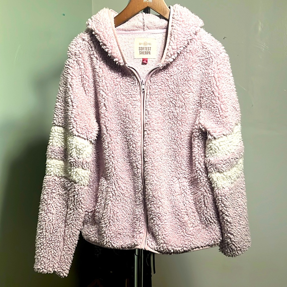Cozy light purple Sherpa hoodie